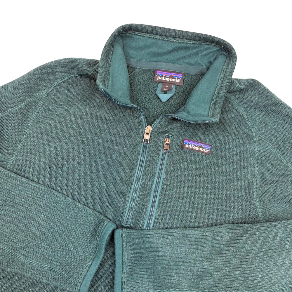 Patagonia Better Sweater Pullover Mens Medium Green 1/4 Zip Fleece Jacket 25527